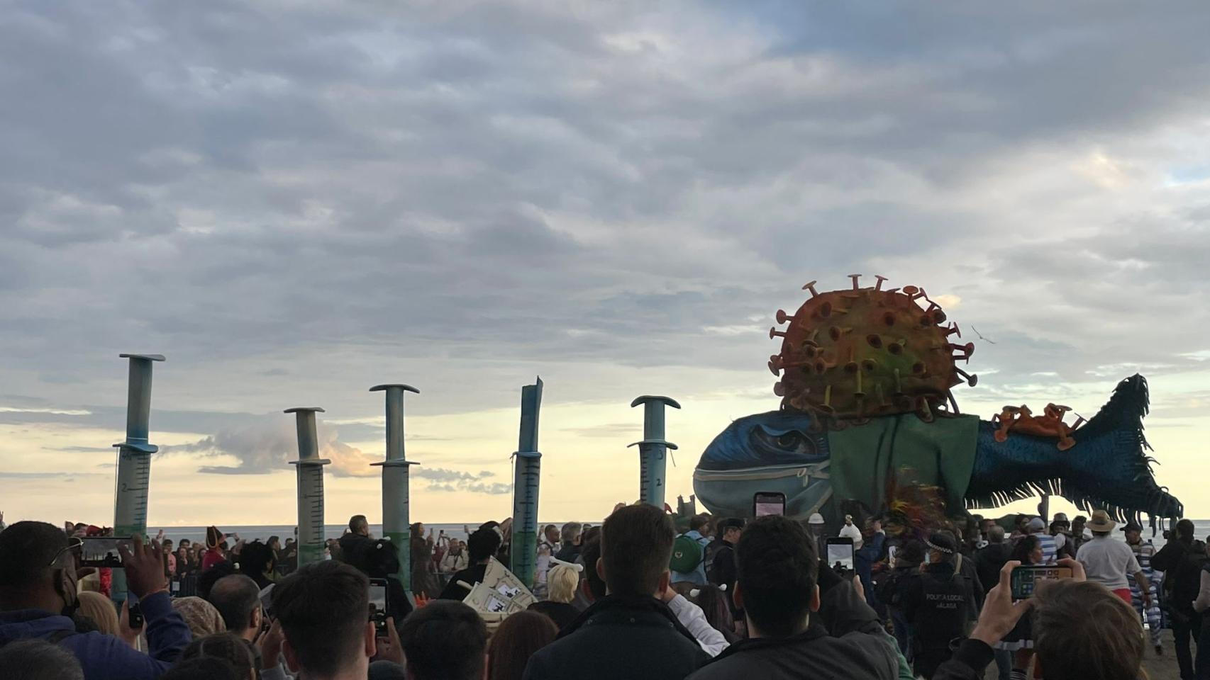 El entierro del Boquerón, cuya temática ha sido la pandemia, en una imagen.