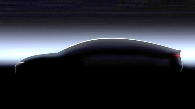 Silueta del Volkswagen Trinity, un coche eléctrico para 2026.