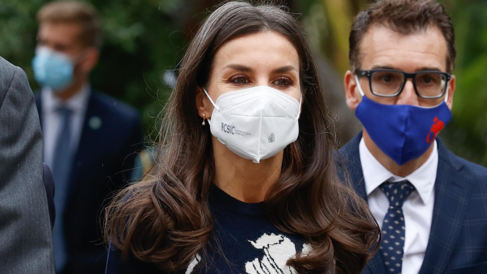La reina Letizia este lunes por la mañana en Málaga.
