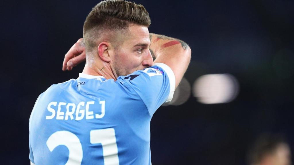 Sergej Milinkovic-Savic durante un partido de la Lazio.