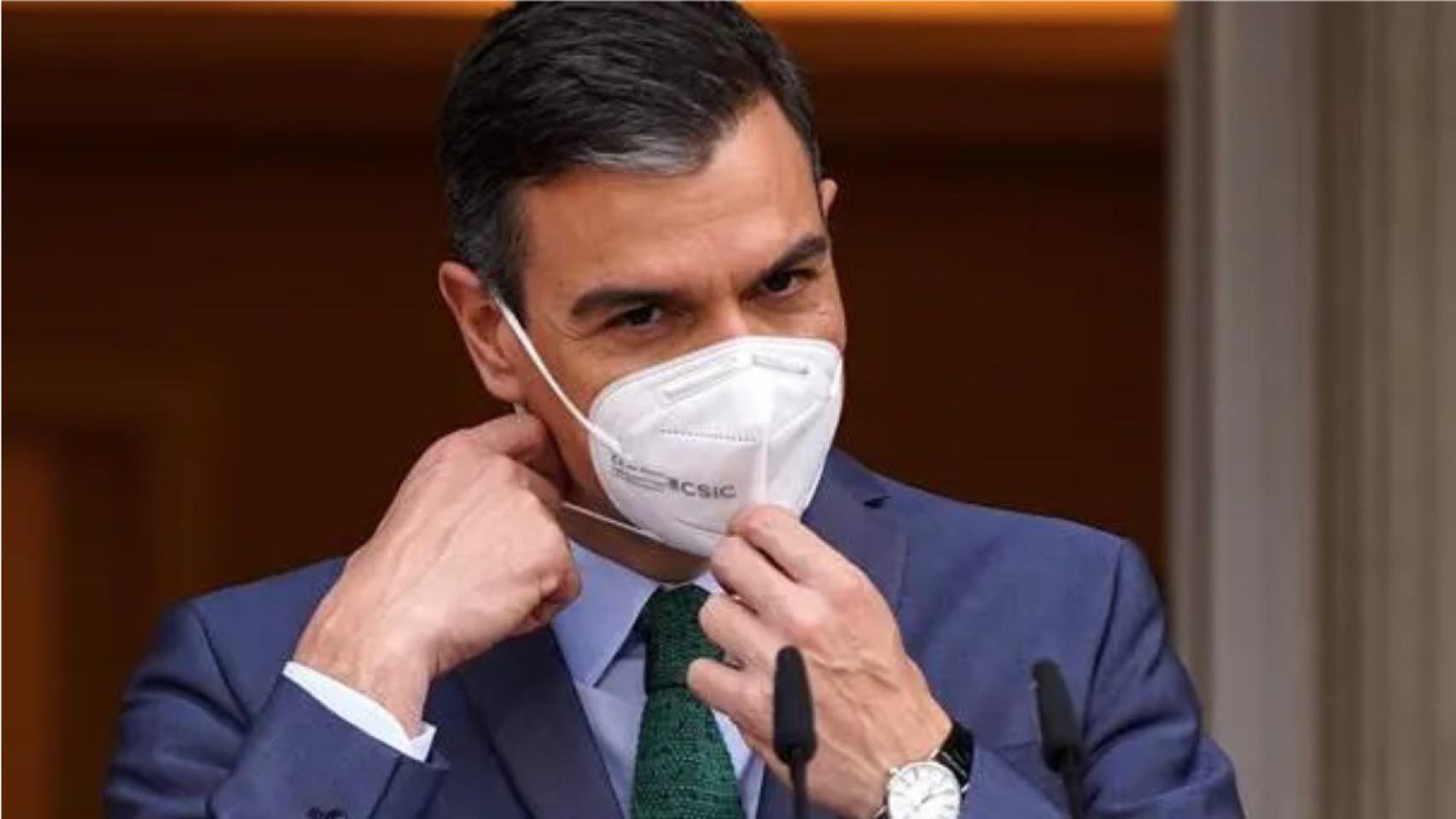 Pedro Sánchez en una rueda de prensa.
