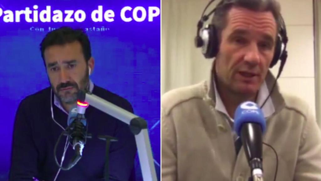 Juanma Castaño y Urdangarín durante la incómoda entrevista.