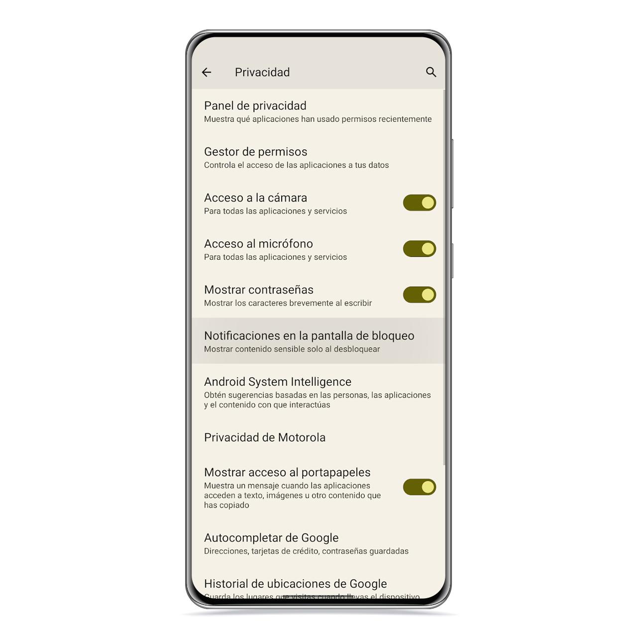 Notificaciones en pantalla de bloqueo en Android