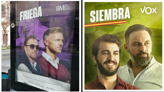 El cartel electoral de VOX CyL frente a la campaña de igualdad del Ayuntamiento de Zamora