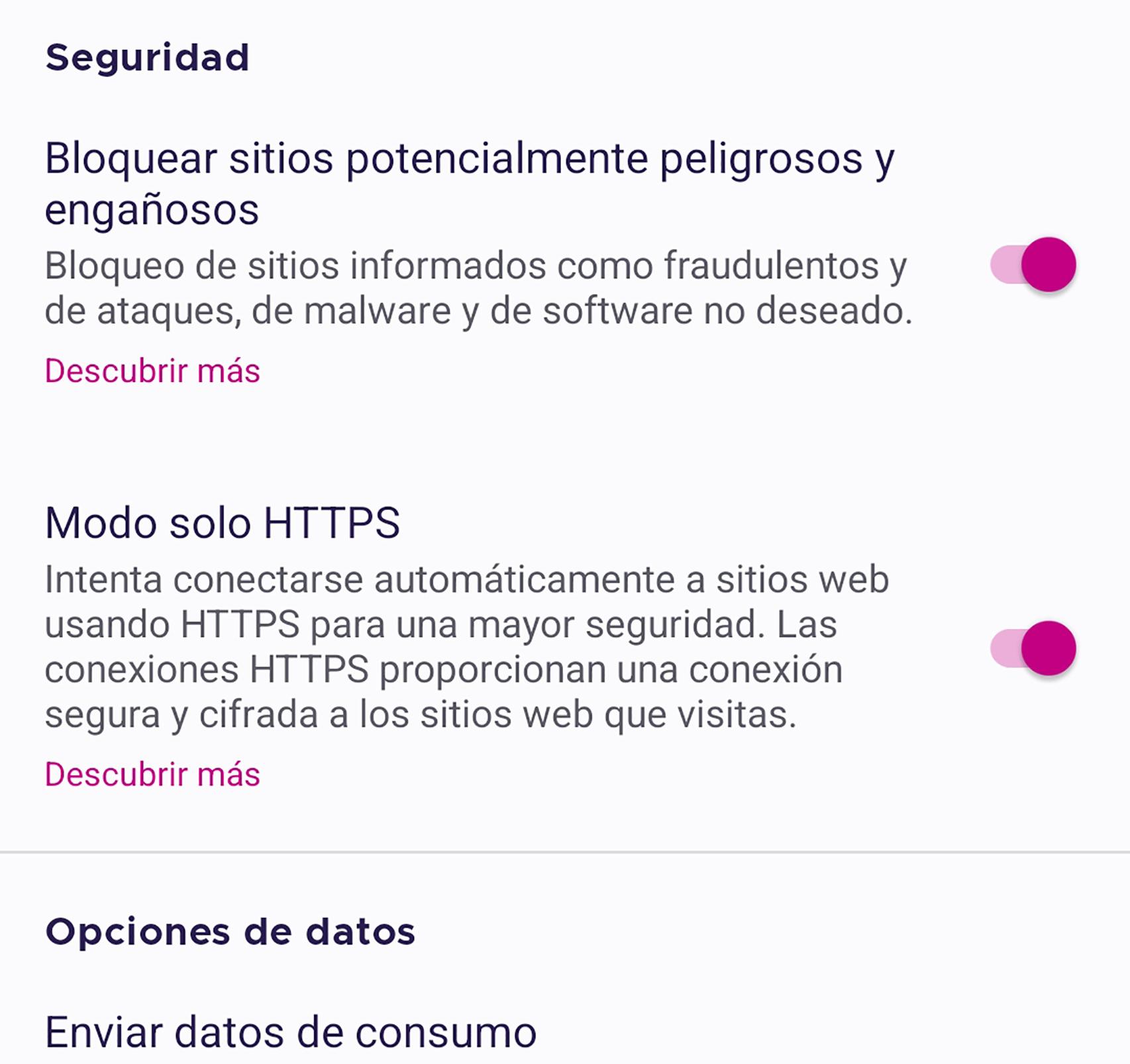 Modo solo HTTPS para Firefox Focus