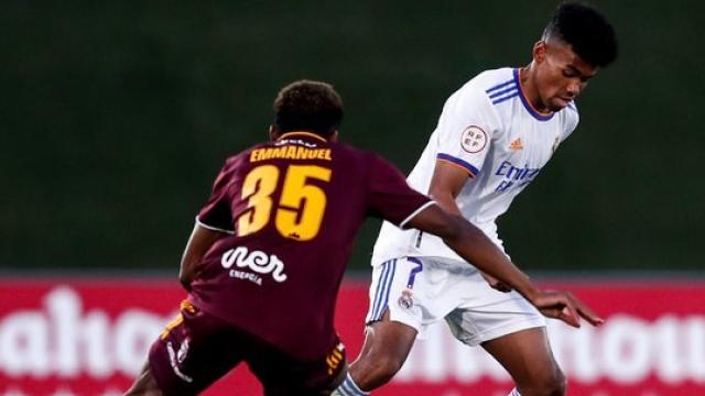 Marvin, en el Real Madrid Castilla - Albacete de la temporada 2021/2022