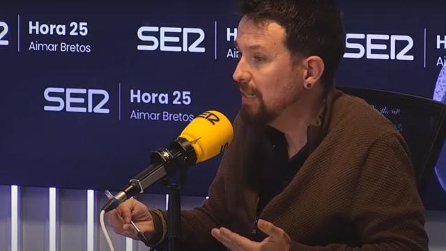 Pablo Iglesias, exvicepresidente del Gobierno y exsecretario general de Podemos, en la Cadena SER.
