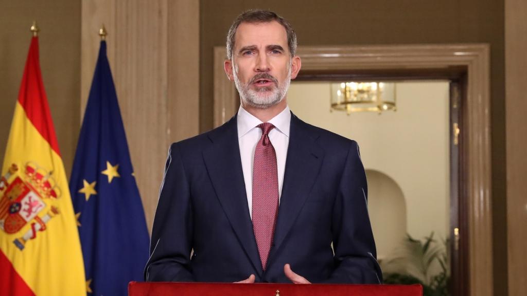 Felipe VI, durante su discurso sobre la pandemia.