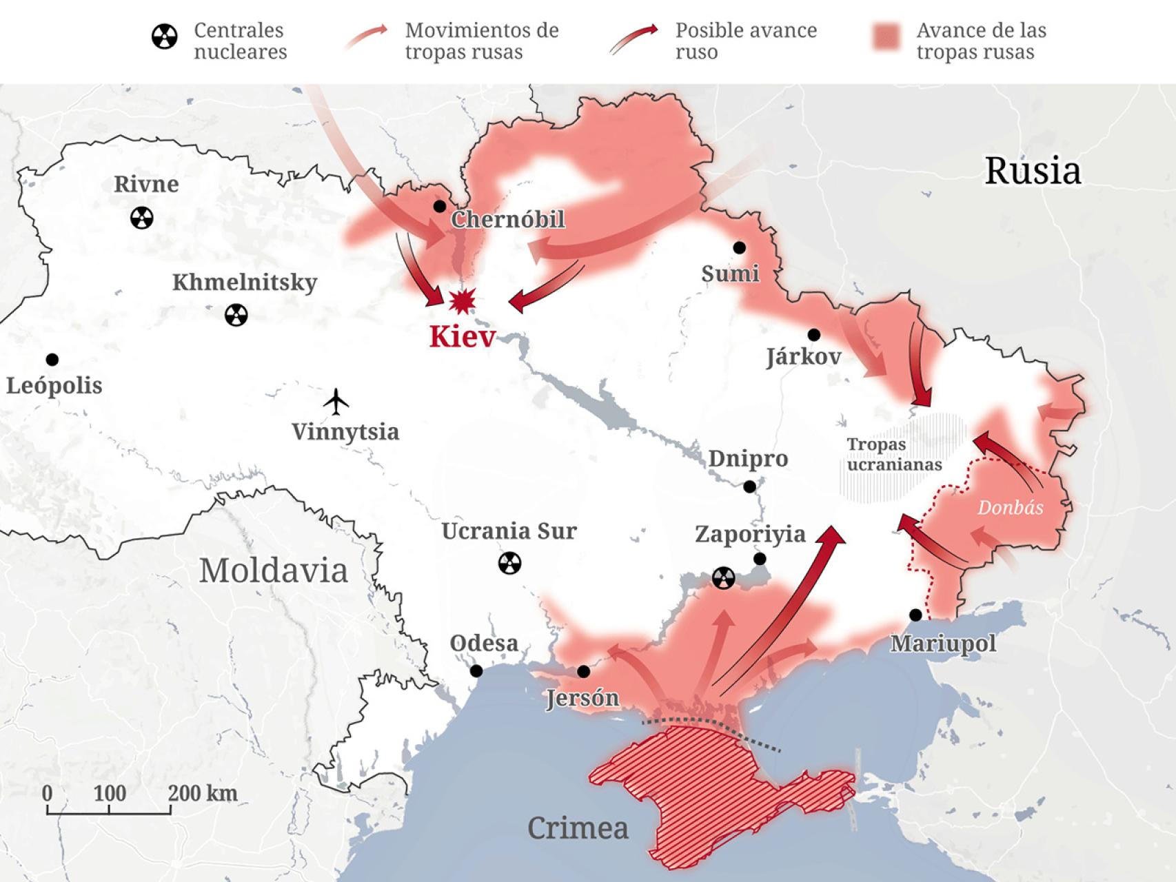 Fuentes: WNA, EFE, Fuerzas Armadas de Ucrania, The New York Times, ISW y elaboración propia.
