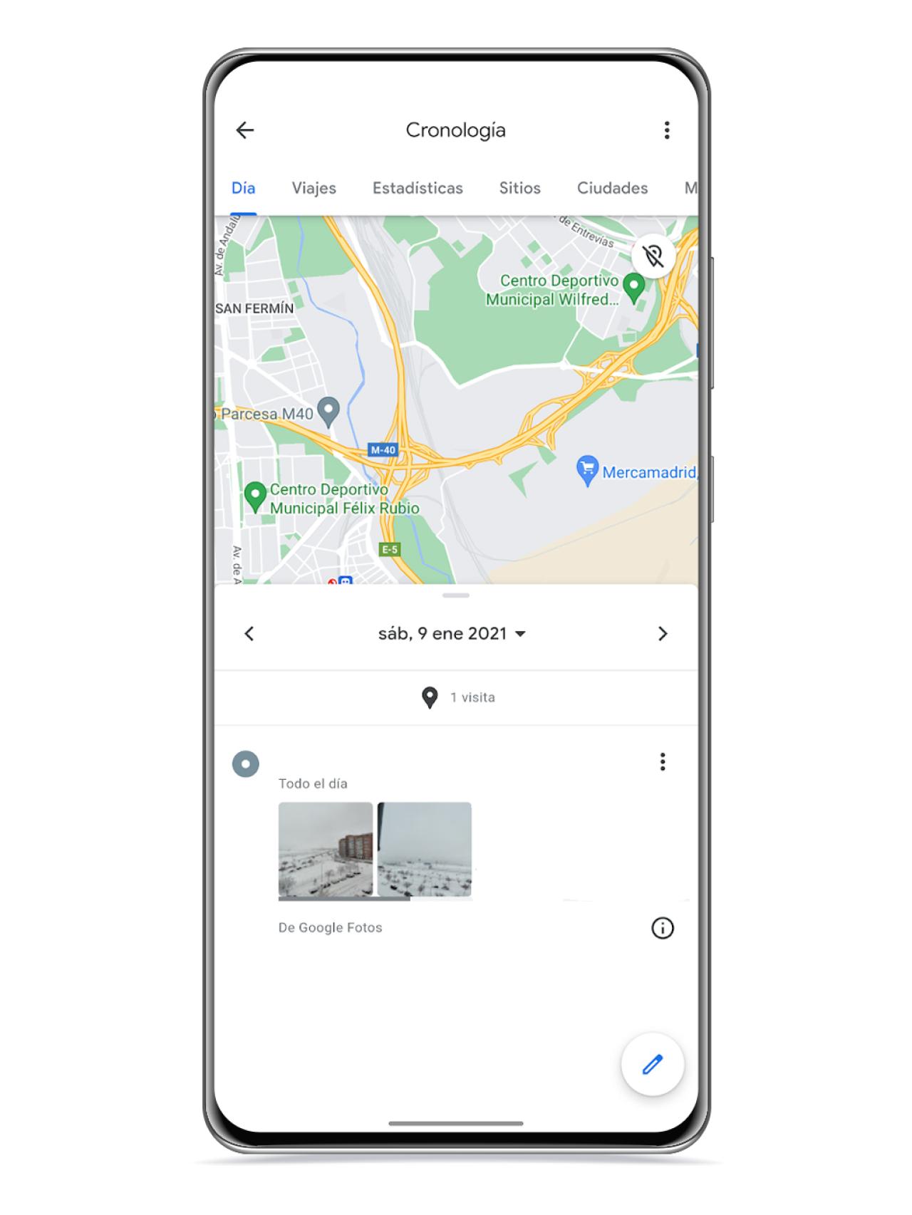 Cronología en Google Maps