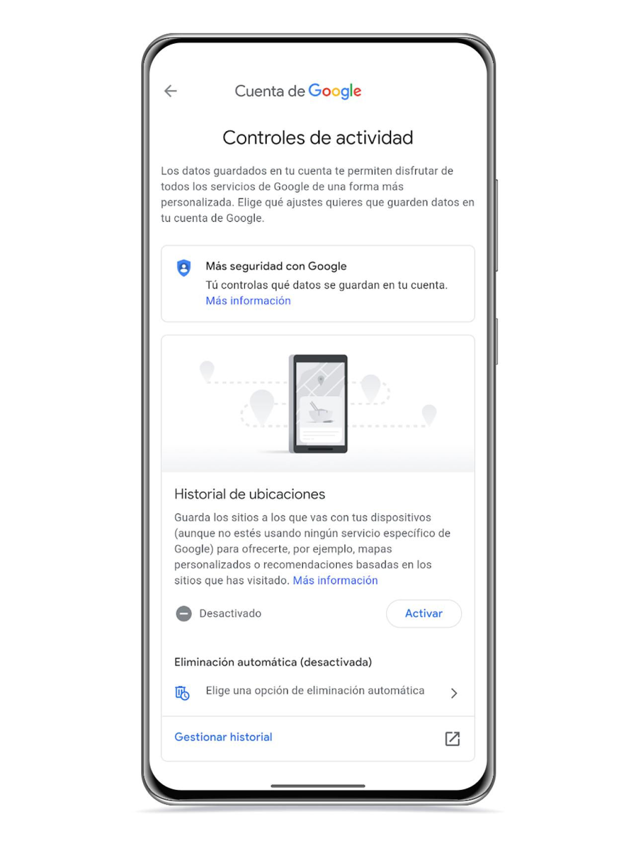 Historial de ubicaciones de Maps