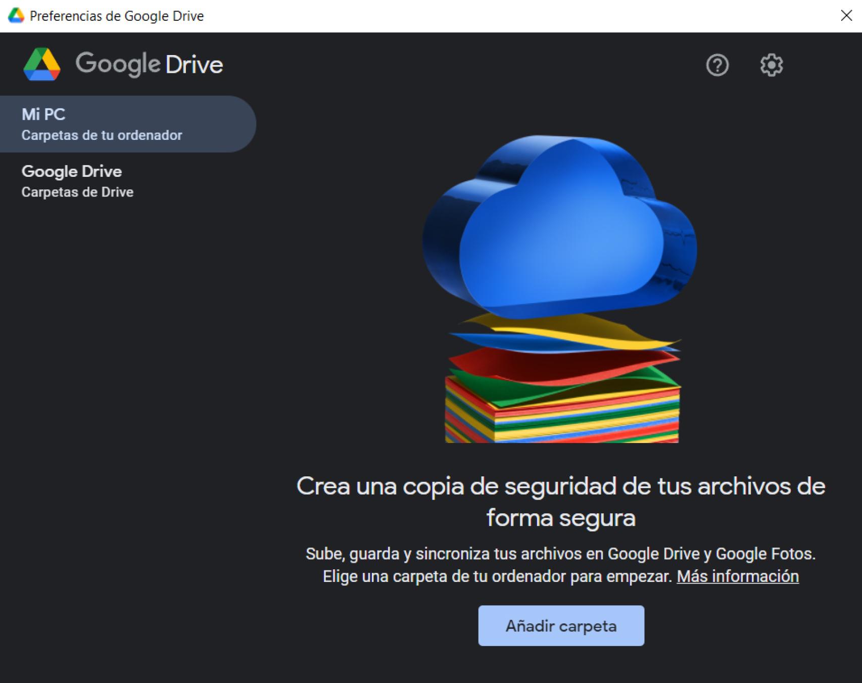 Copia de seguridad de Google Drive