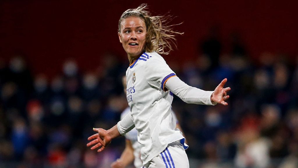 Caroline Graham-Moller celebra su gol ante el Atlético de Madrid.