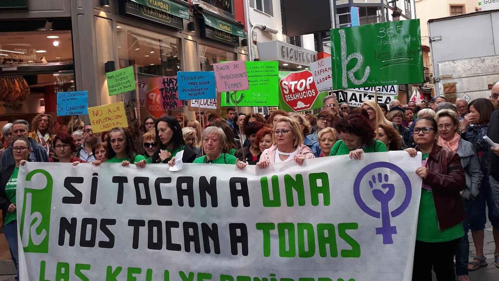 Protesta de las Kellys de Benidorm, en imagen de archivo.