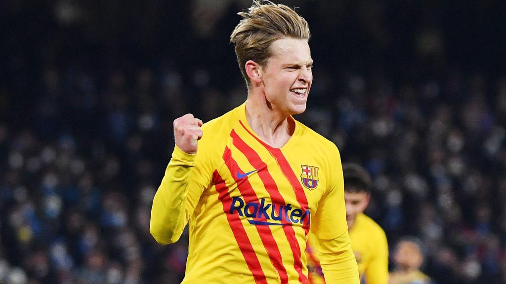 Frenkie de Jong, en un partido del Barcelona de la temporada 2021/2022