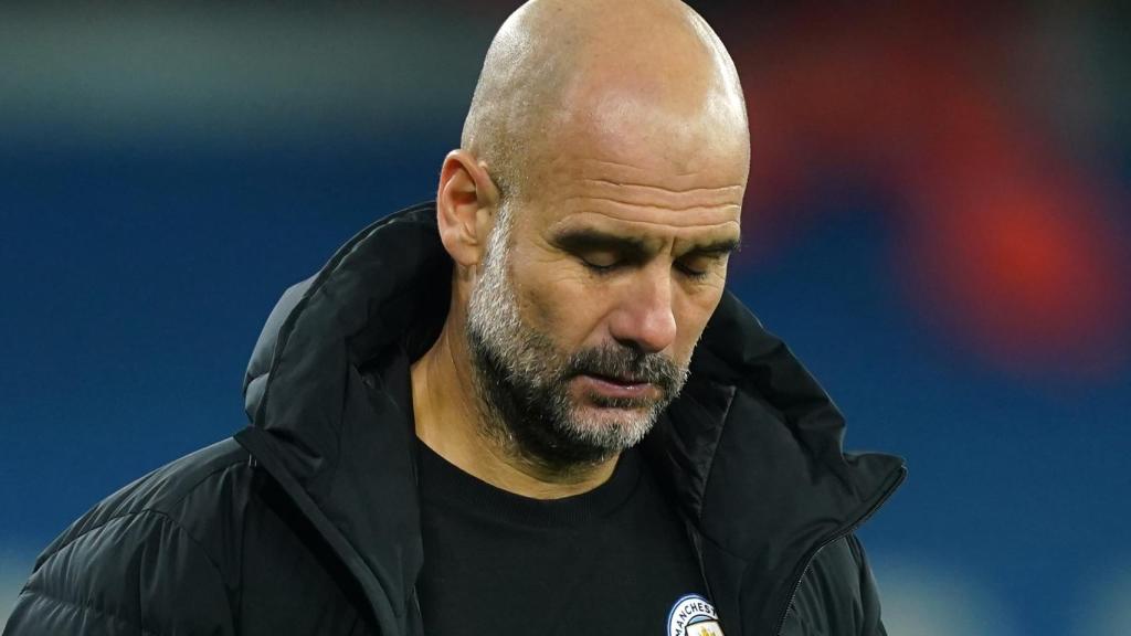 Pep Guardiola, en un partido del Manchester City de la temporada 2021/2022