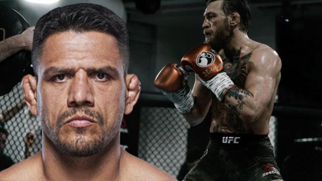 Rafael Dos Anjos, en un fotomontaje junto a Conor McGregor