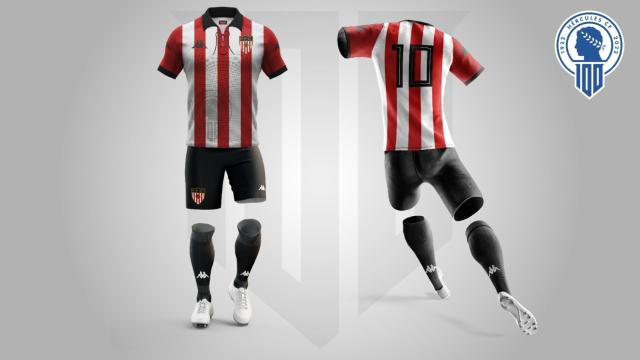 La camiseta del centenario recupera el rojiblanco con que se fundó el Hércules un siglo atrás.