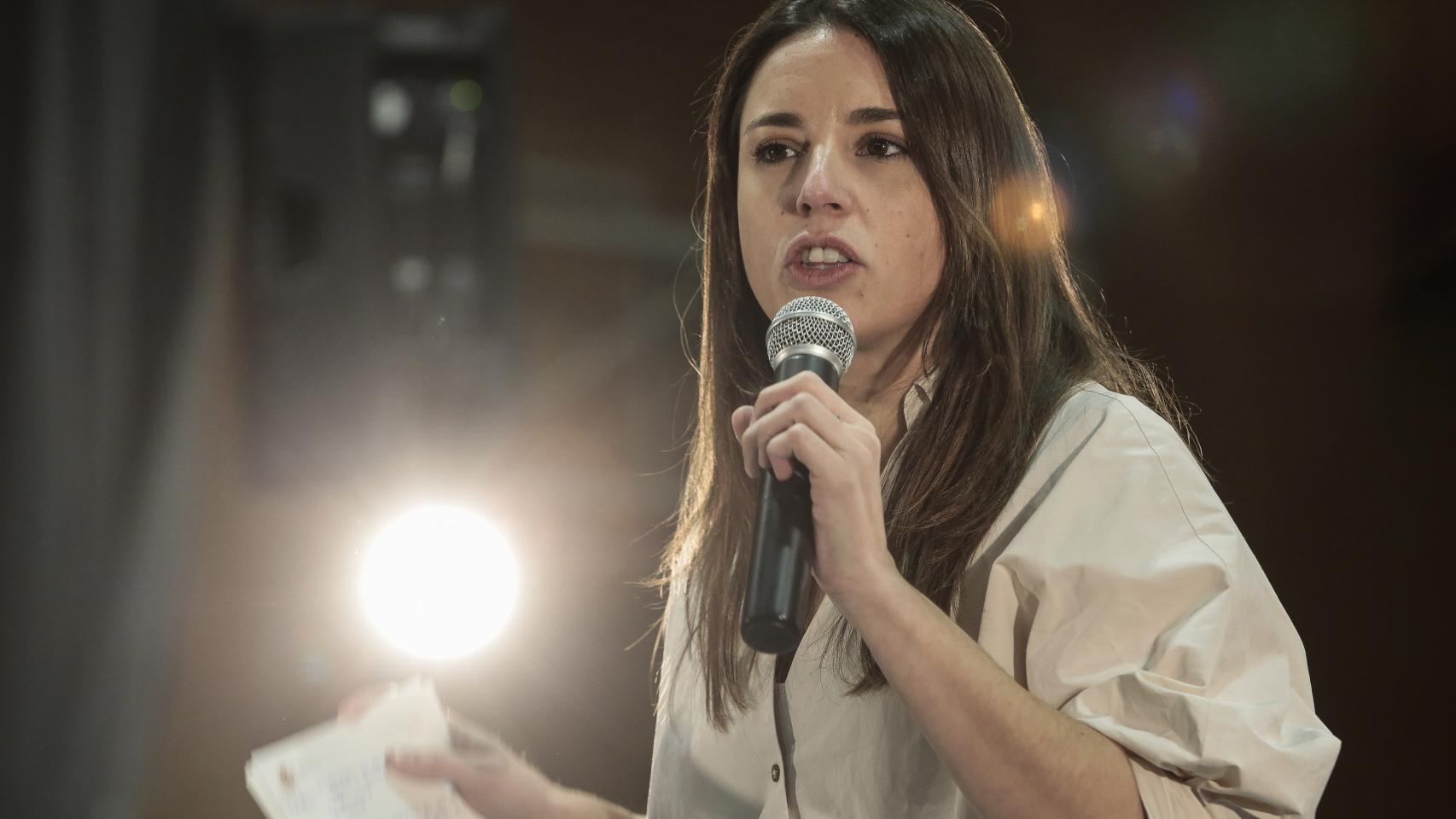 La ministra de Igualdad, Irene Montero, durante la pasada campaña electoral en Castilla y León