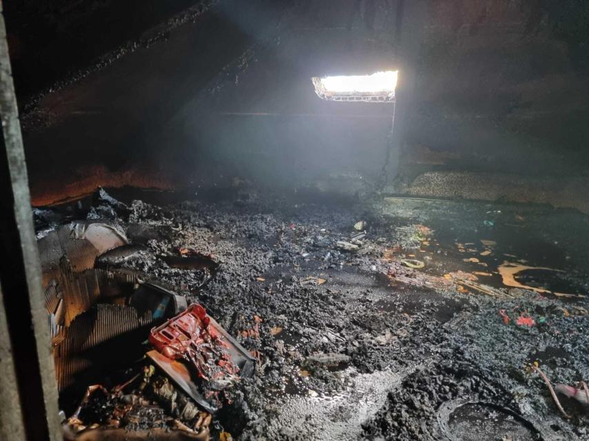 Estado del desván en el incendio de Morales del Rey