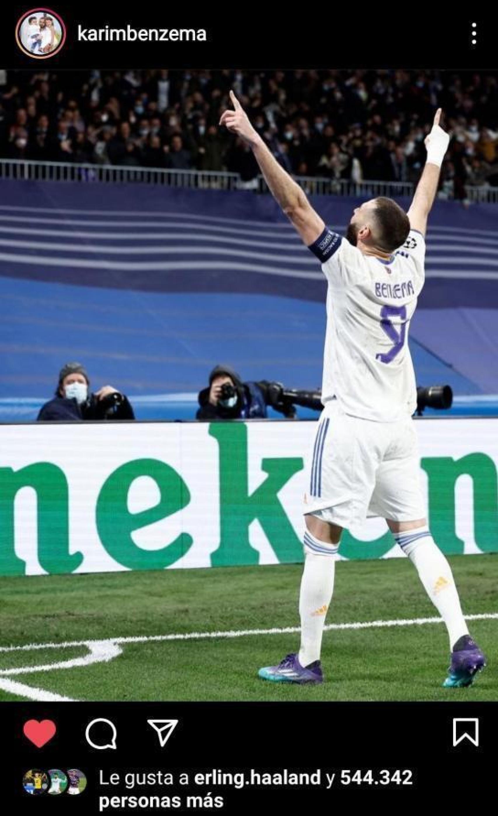 El 'me gusta' de Haaland a Benzema