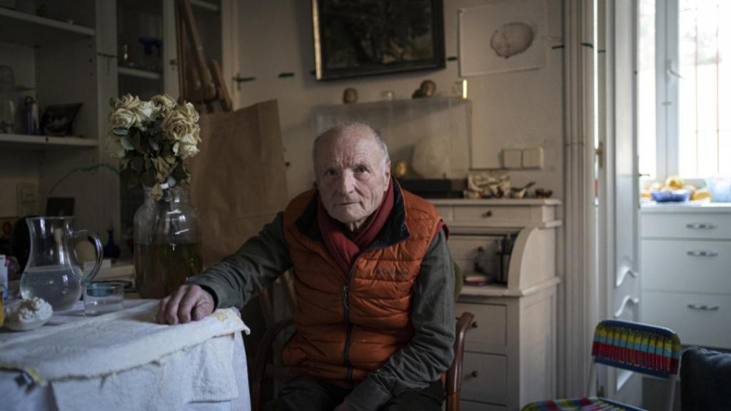 Antonio López en su casa-estudio en Madrid el pasado febrero.