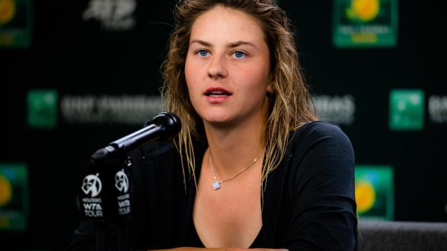 Marta Kostyuk durante una rueda de prensa