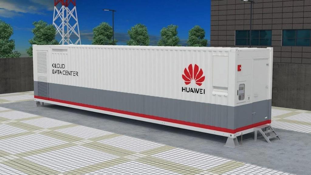 Imagen de un centro de datos contenerizado de Huawei.