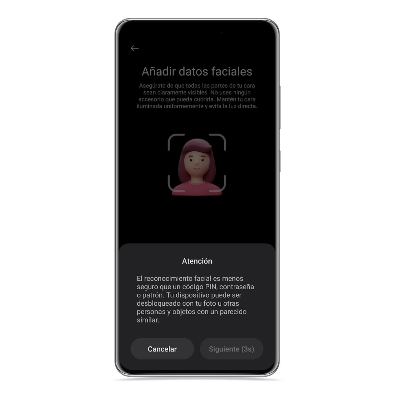 Aviso de seguridad de datos faciales