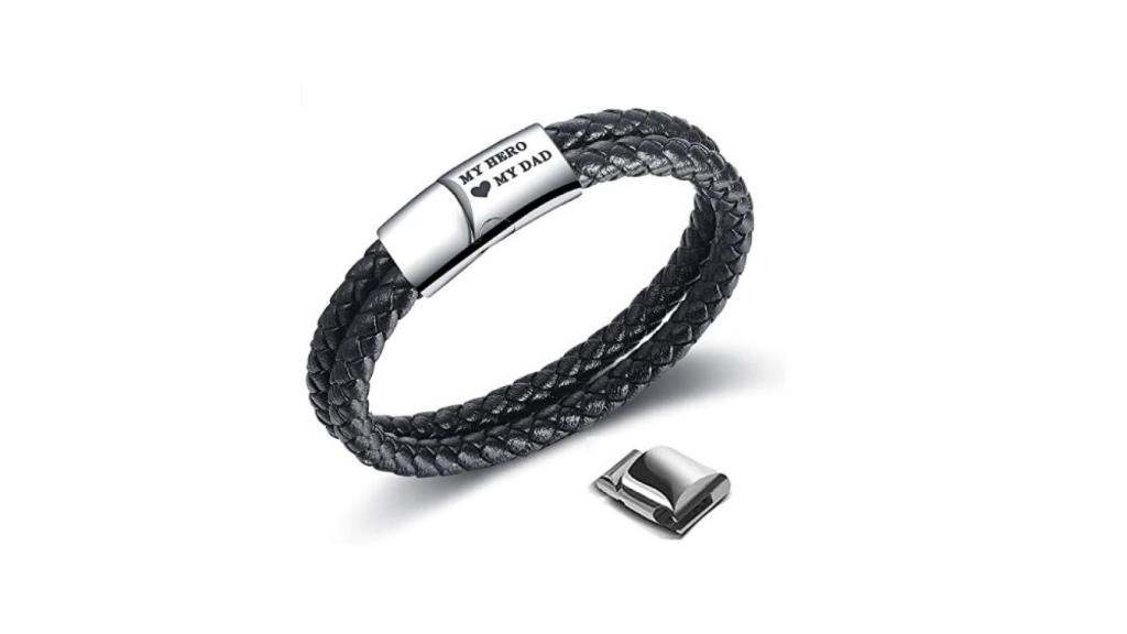 Pulseras cuero trenzado cierre magnético