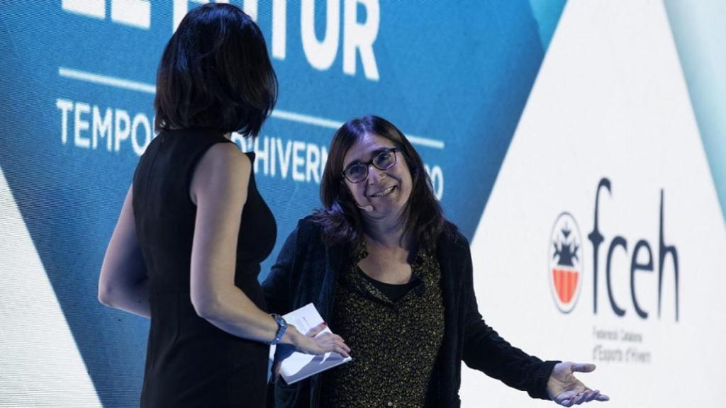 Mónica Bosch, presidenta de la Federación Catalan de Deportes de Invierno, en un acto