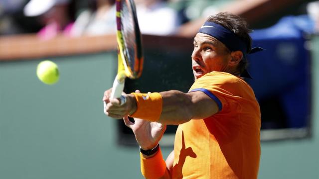 Nadal, durante el partido ante Korda.