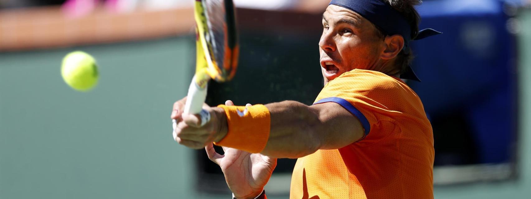 Nadal, durante el partido ante Korda.