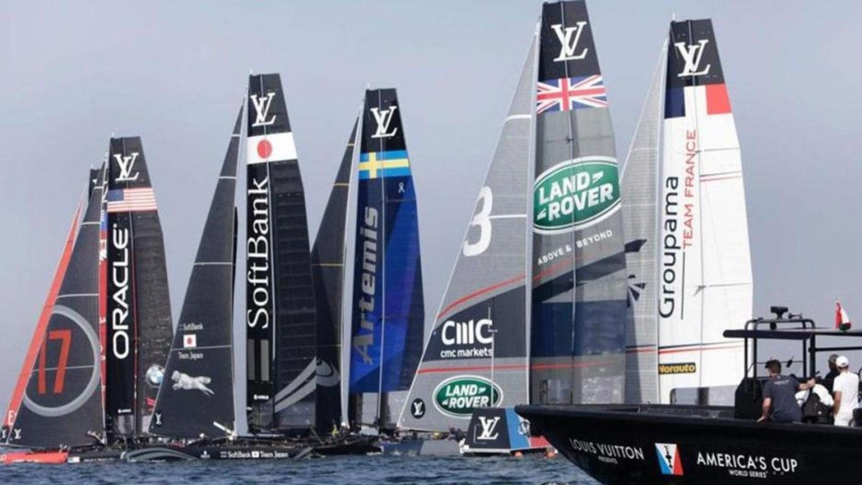 Imagen de barcos en una edición pasada de la Copa América de Vela.