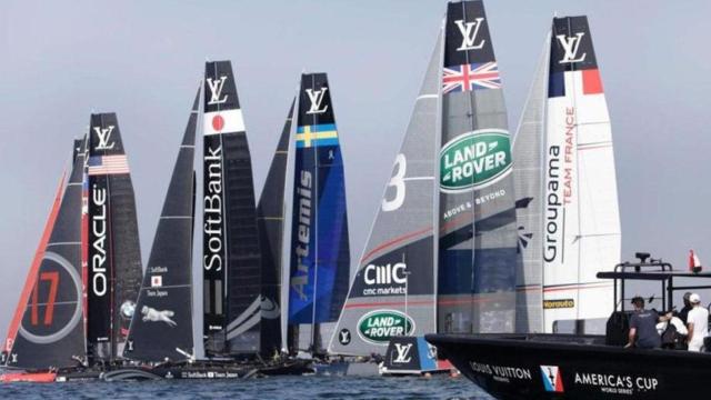 Imagen de barcos en una edición pasada de la Copa América de Vela.