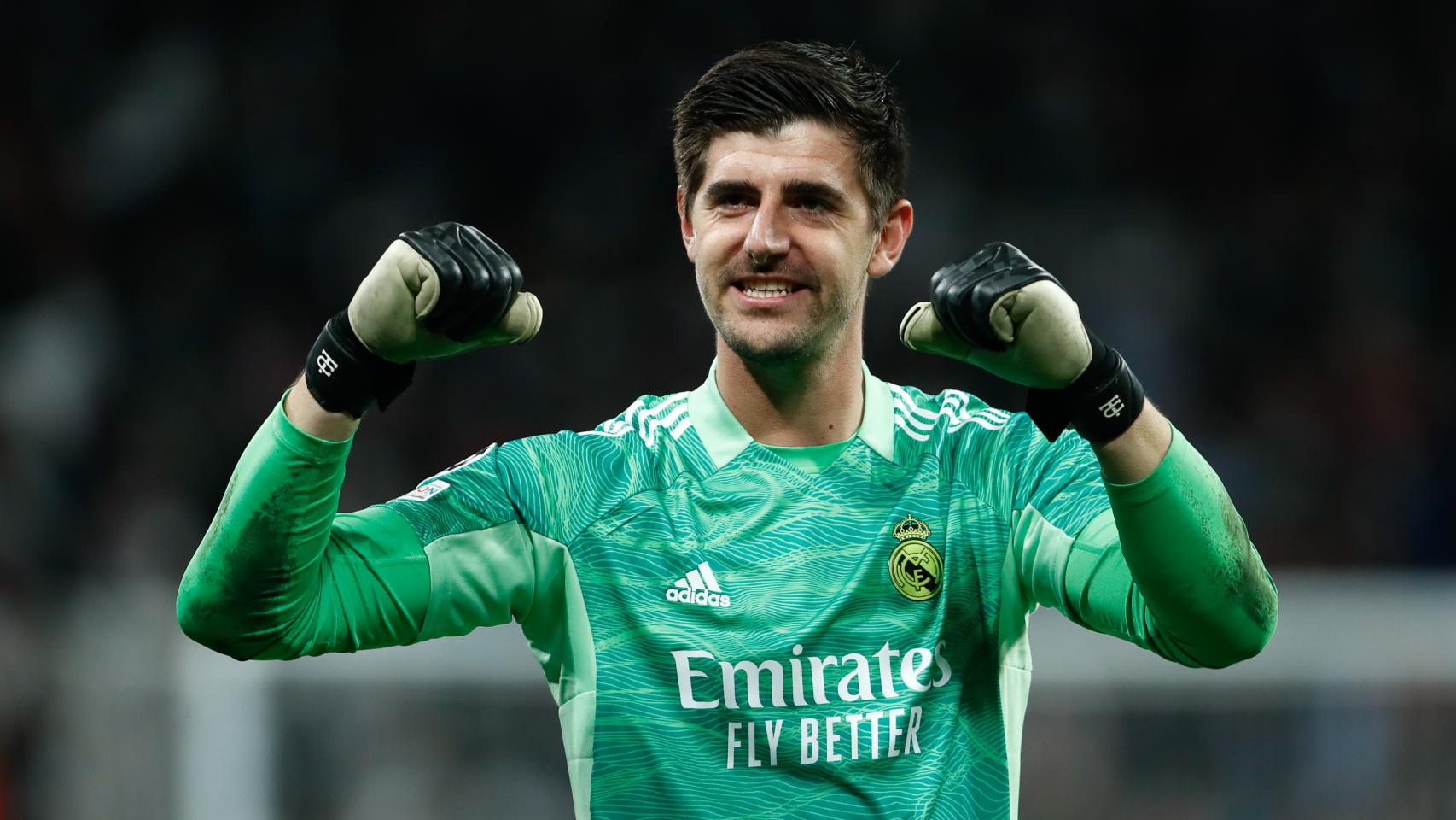Thibaut Courtois celebra la victoria ante el PSG