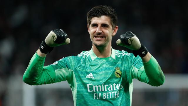 Thibaut Courtois celebra la victoria ante el PSG