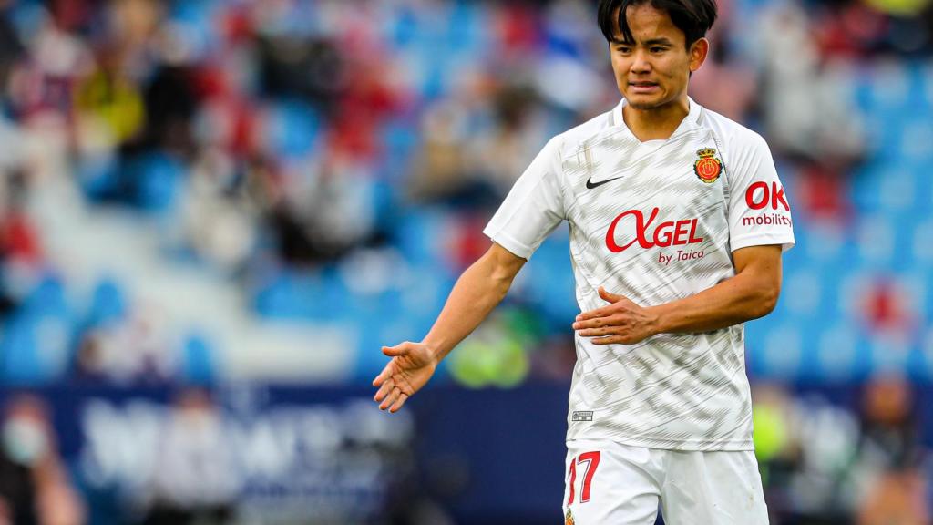 Take Kubo, en un partido del RCD Mallorca de la temporada 2021/2022