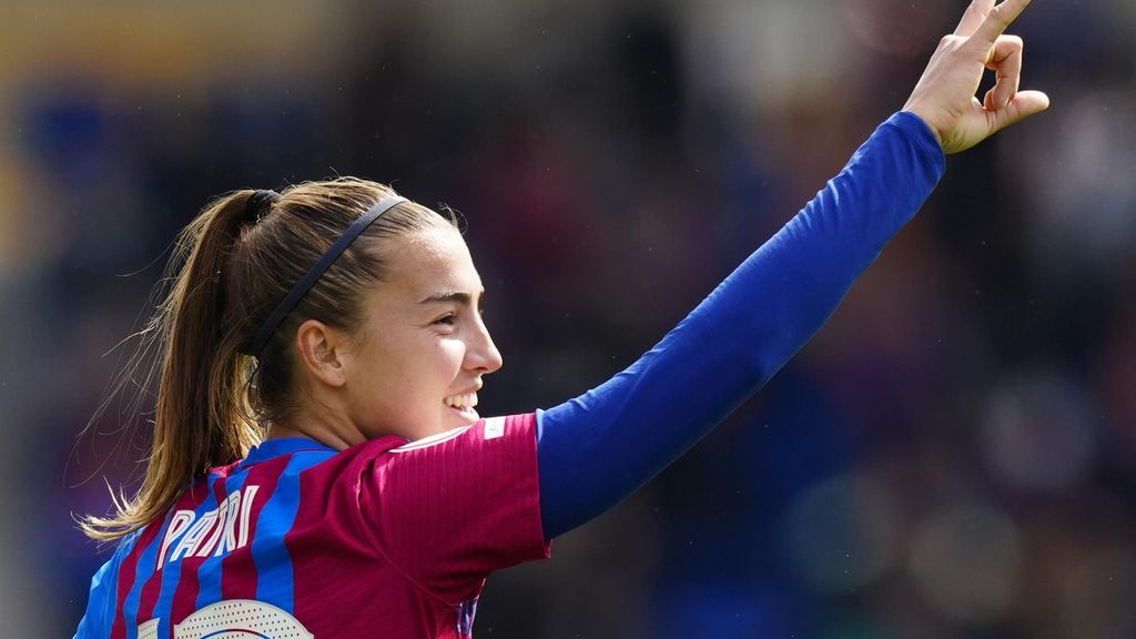 Celebración de Patri Guijarro de su gol en El Clásico del fútbol femenino