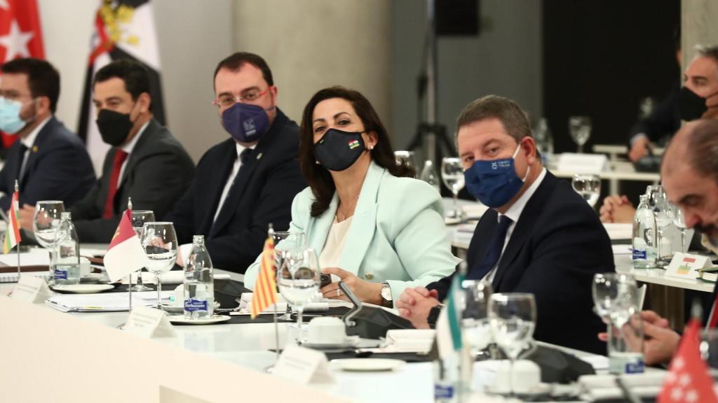 El presidente de Castilla-La Mancha, Emiliano García-Page, este domingo en la Conferencia de Presidentes en La Palma