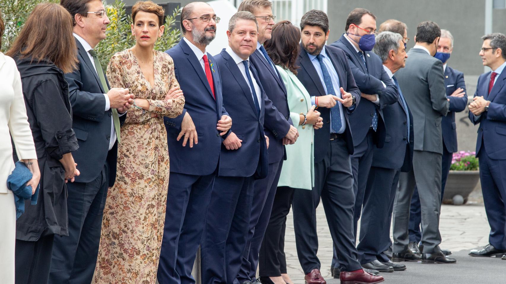 Varios presidentes autonómicos en un momento de la jornada de la Conferencia de Presidentes en La Palma