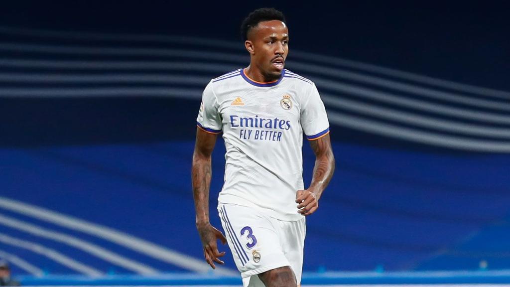 Militao, durante un partido del Real Madrid