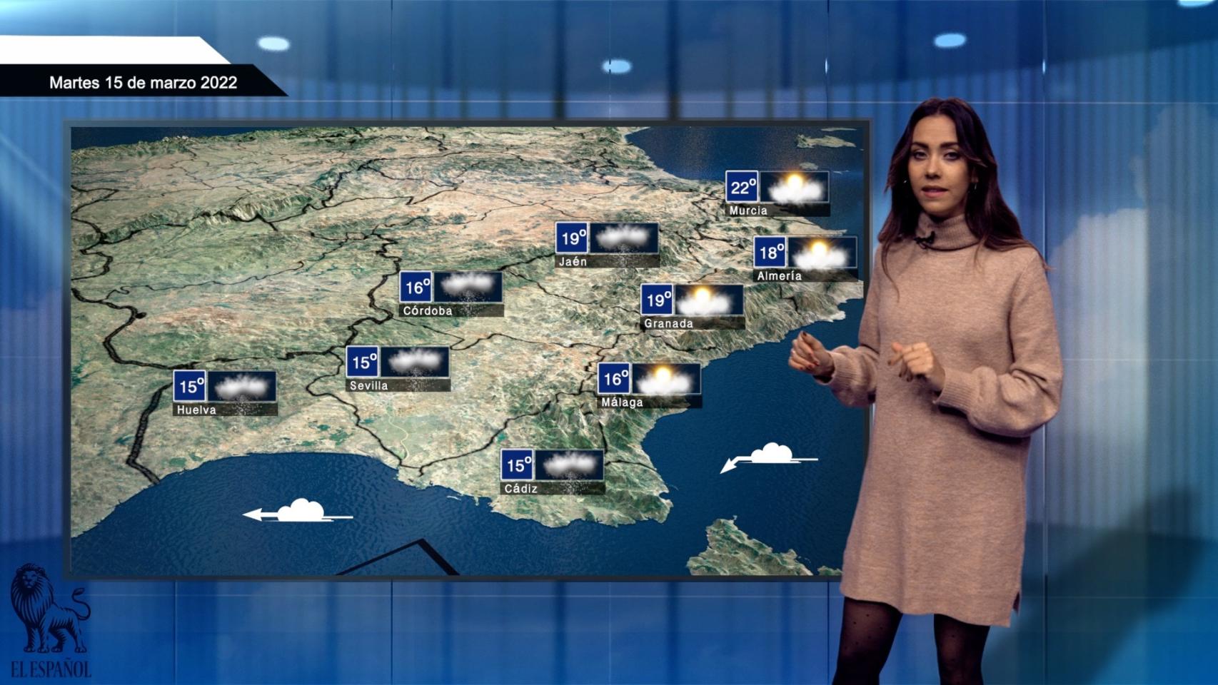 El tiempo para el martes 15 de marzo.