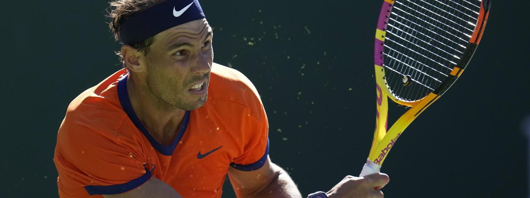 Nadal, durante el partido ante Evans.