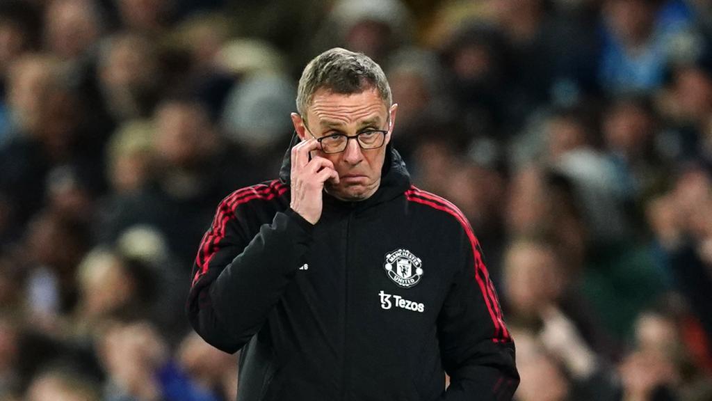 Ralf Rangnick, en un partido del Manchester United de la temporada 2021/2022