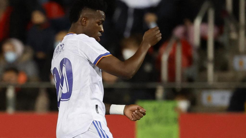 Vinicius hace un baile tras marcar al RCD Mallorca