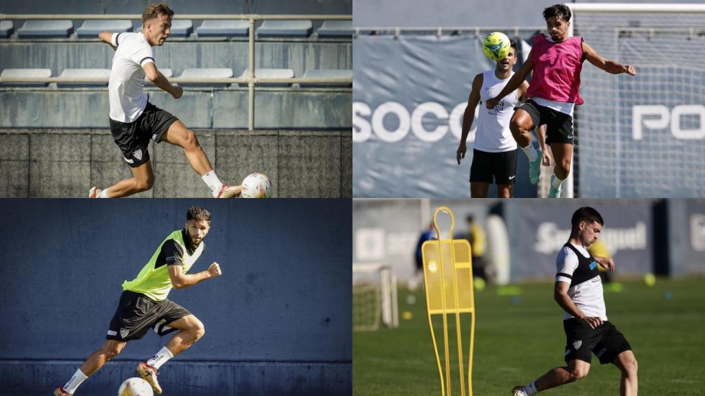 Paulino, Kevin, Antoñín y Ramon, en entrenamientos.