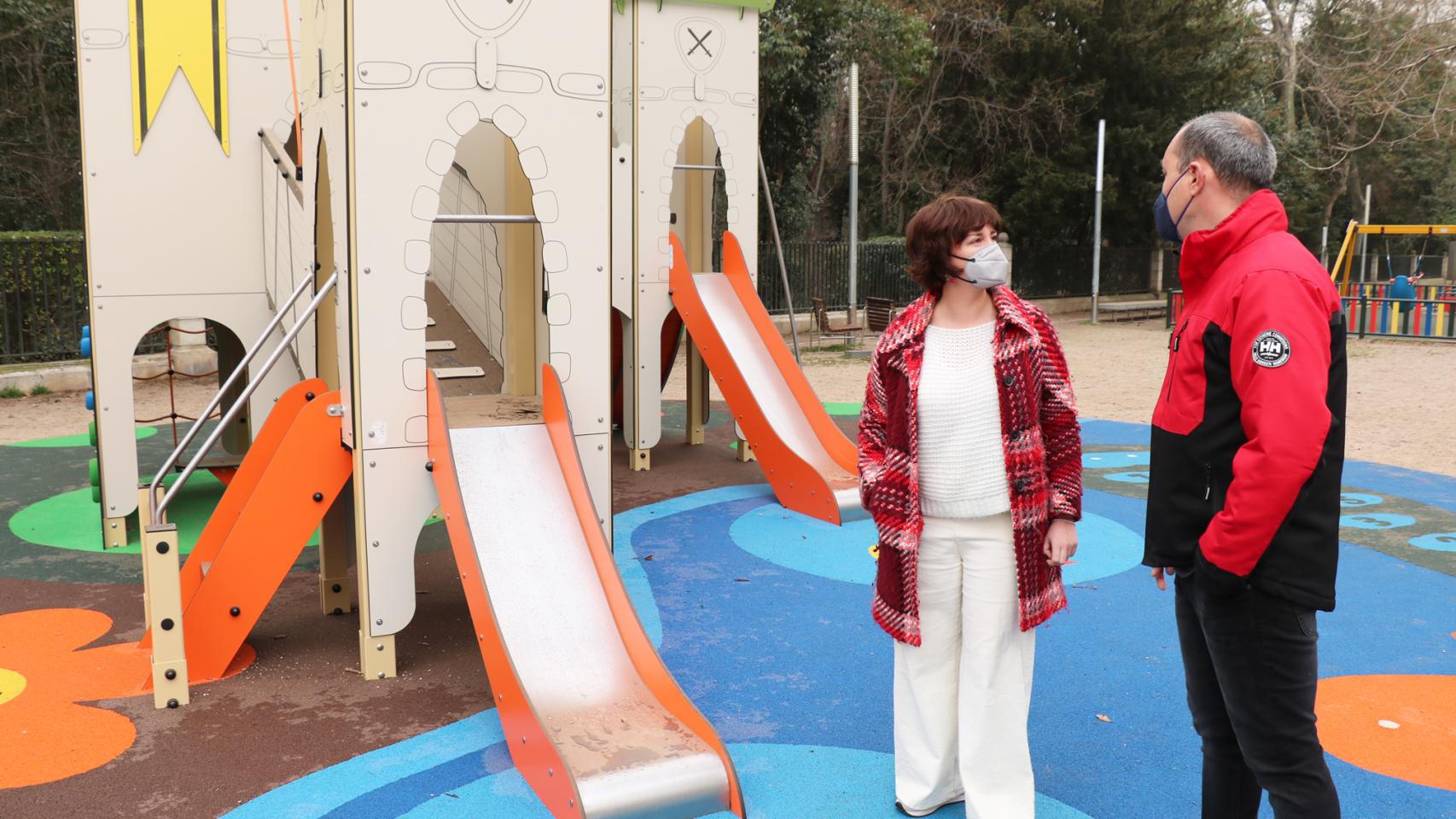 María Sánchez durante la presentación del nuevo parque infantil