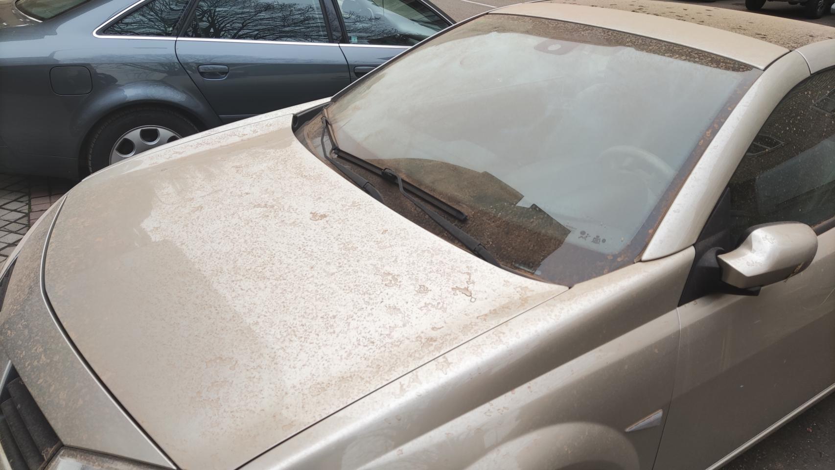 Manto fino de polvo que ha cubierto la superficie de los coches