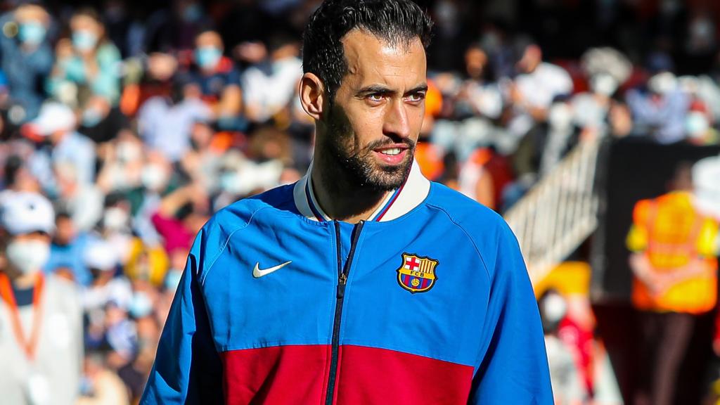 Sergio Busquets, con el Barcelona en la temporada 2021/2022